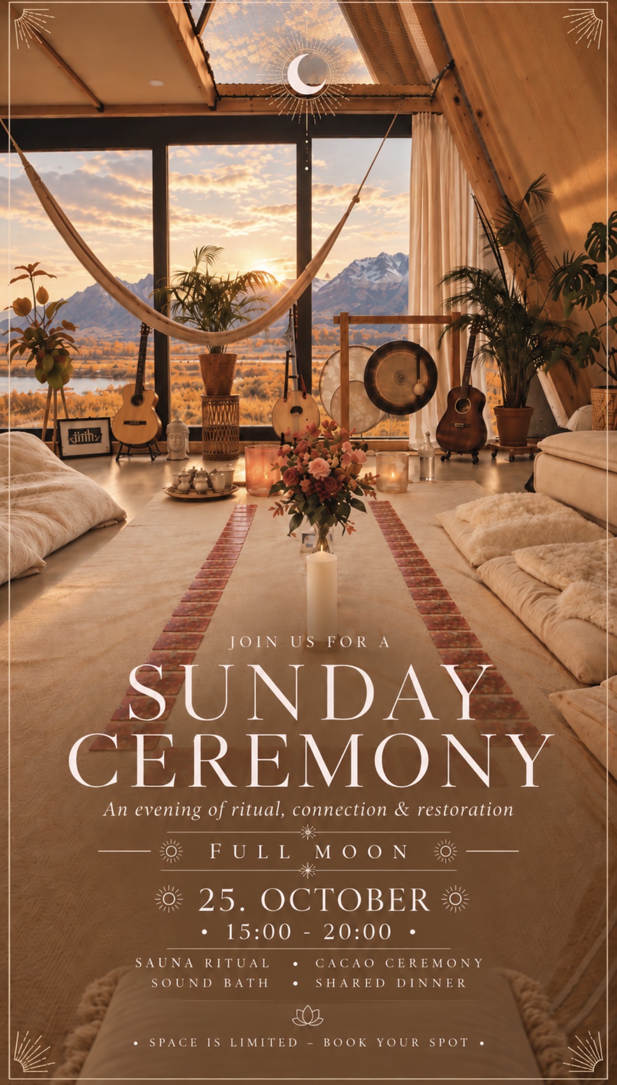 FULL MOON: Sunday Ceremony: Sauna Ritual, Cacao Ceremony & Dinner